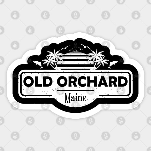 Old Orchard Beach Maine, Palm Trees Sunset Summer Sticker by Jahmar Anderson